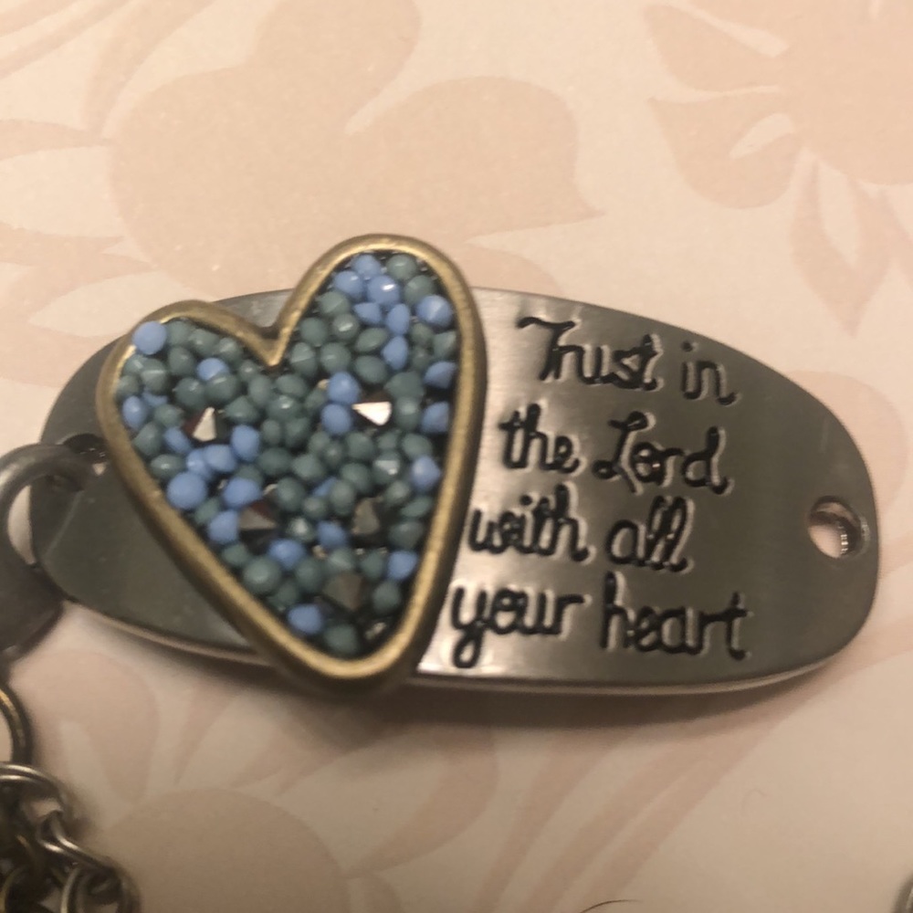 Bohemian Blue Seeded Heart Chains Bracelet
